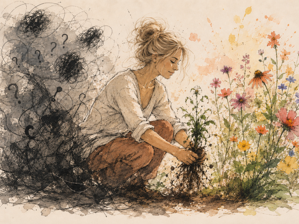 Negatieve gedachten – Maak van onkruid mooi gekleurde bloemen
